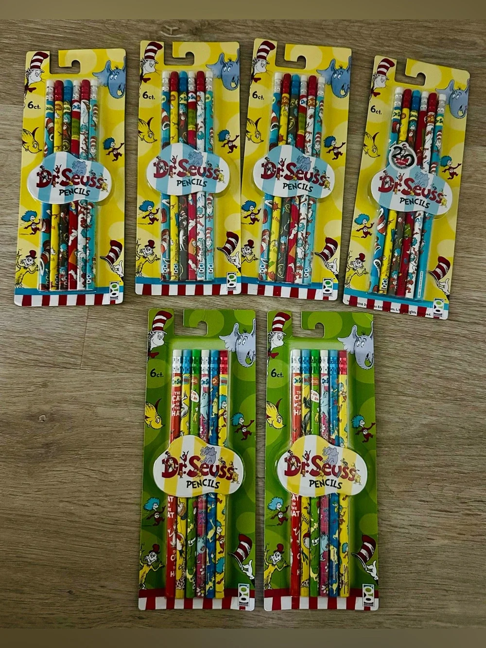36 Dr. Seuss “Cat in the Hat” Pencils, 6 packs of 6